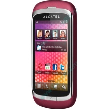 Красно-розовый телефон Alcatel One Touch 818 (Солнечногорск)